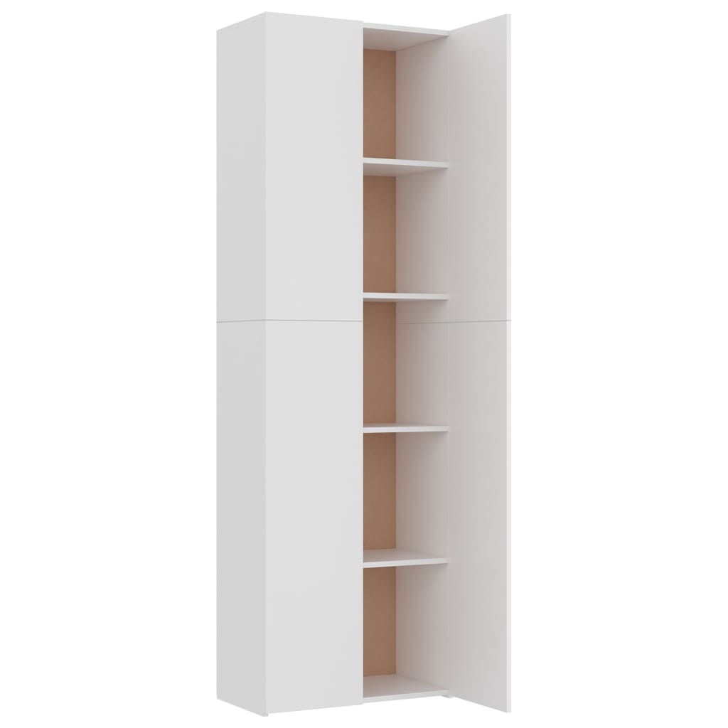 Office Cabinet White 60X32X190 Cm Engineered Wood