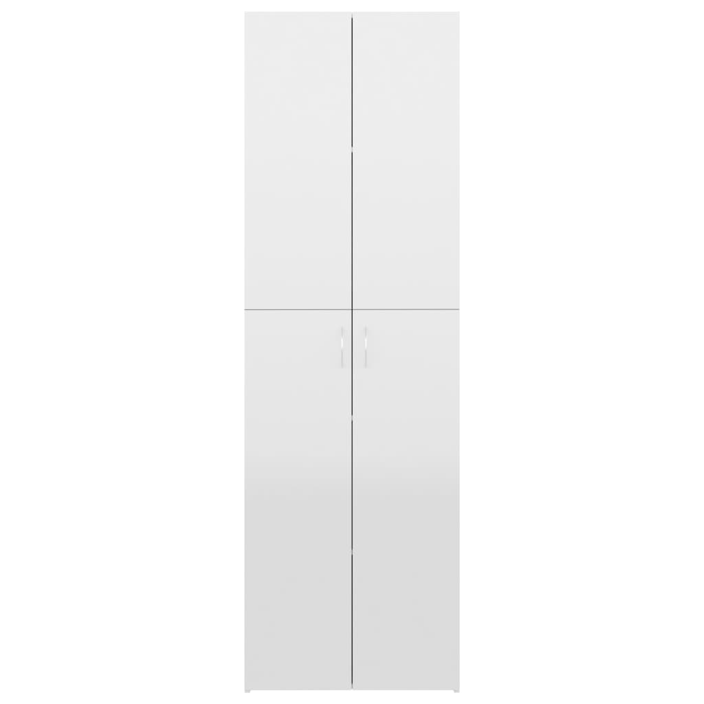 Office Cabinet High Gloss White 60X32X190 Cm Engineered Wood