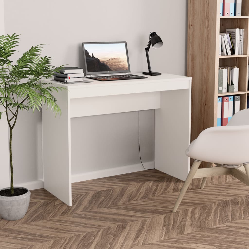 Desk White 90X40X72 Cm Engineered Wood