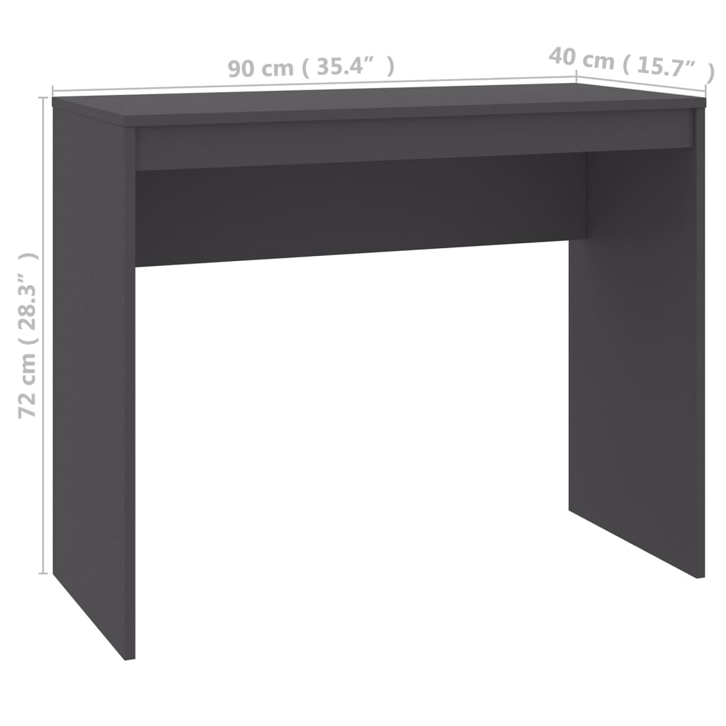 Desk Grey 90X40X72 Cm Engineered Wood