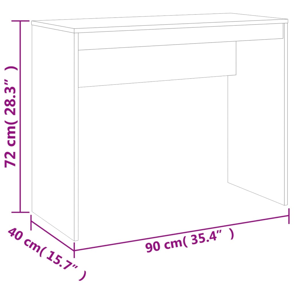 Desk Concrete Grey 90X40X72 Cm Engineered Wood