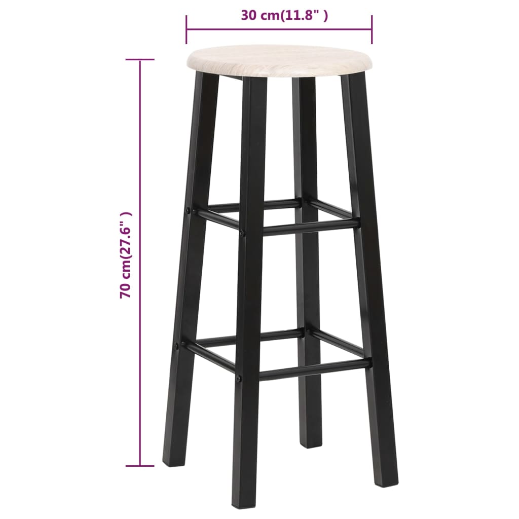 Bar Stools 2 Pcs Black Mdf