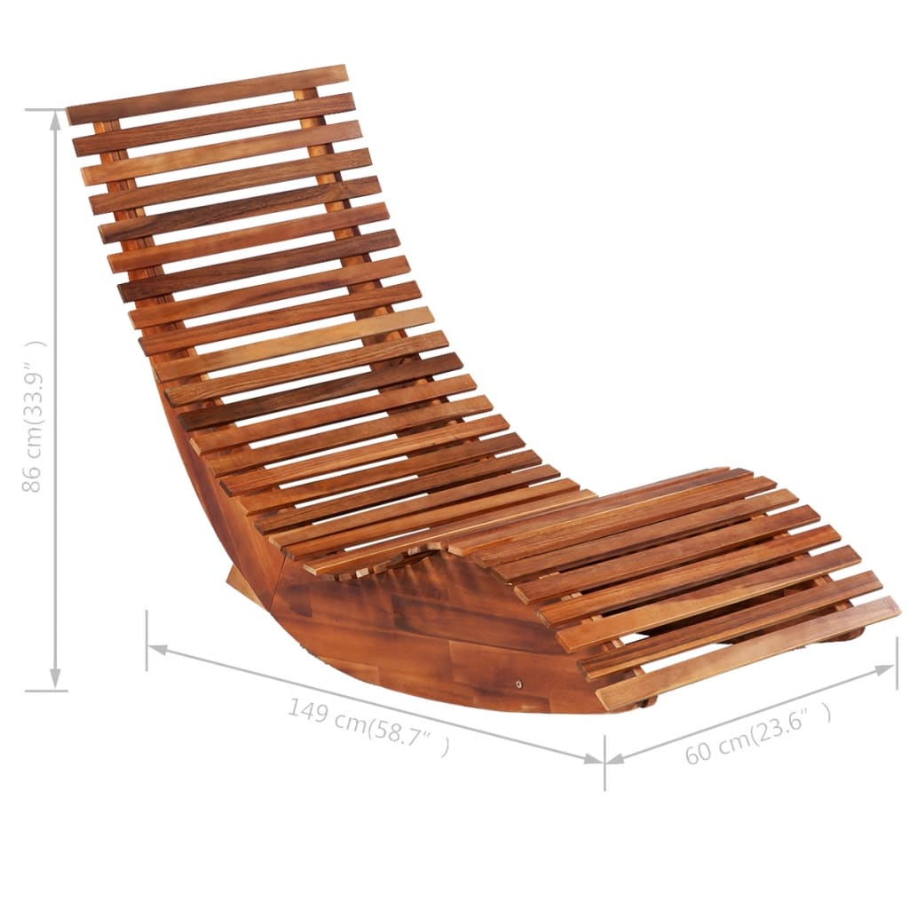 Rocking Sun Loungers 2 Pcs Acacia Wood