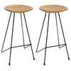 Bar Stools 2 Pcs Solid Teak Wood