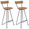 Bar Stools 2 Pcs Solid Teak Wood