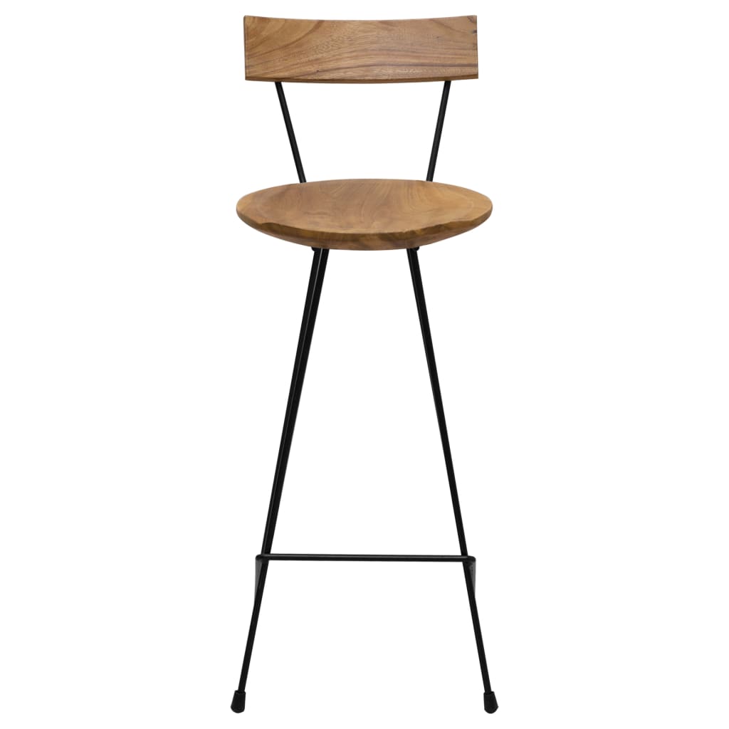 Bar Stools 2 Pcs Solid Teak Wood