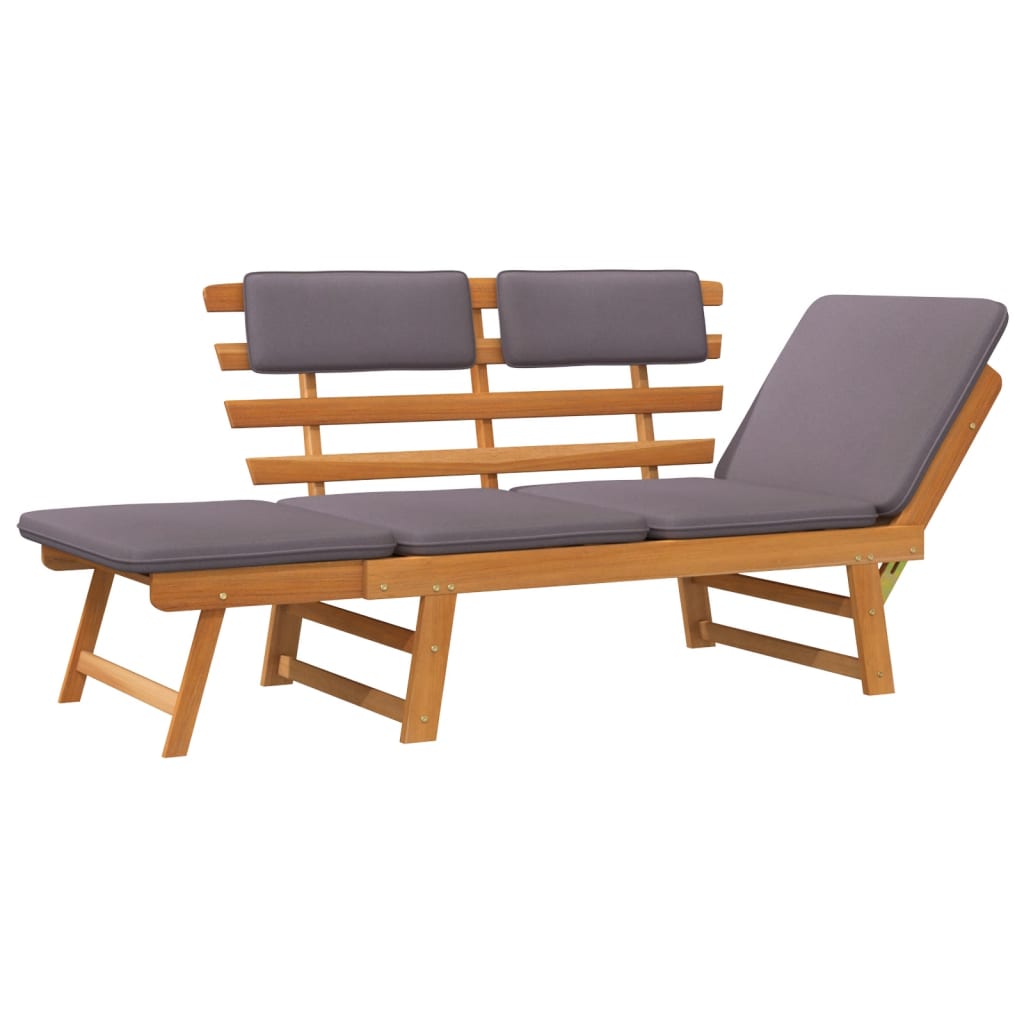 2-In-1 Garden Daybed With Cushion 190 Cm Solid Acacia Wood