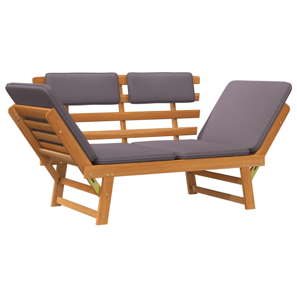 2-In-1 Garden Daybed With Cushion 190 Cm Solid Acacia Wood