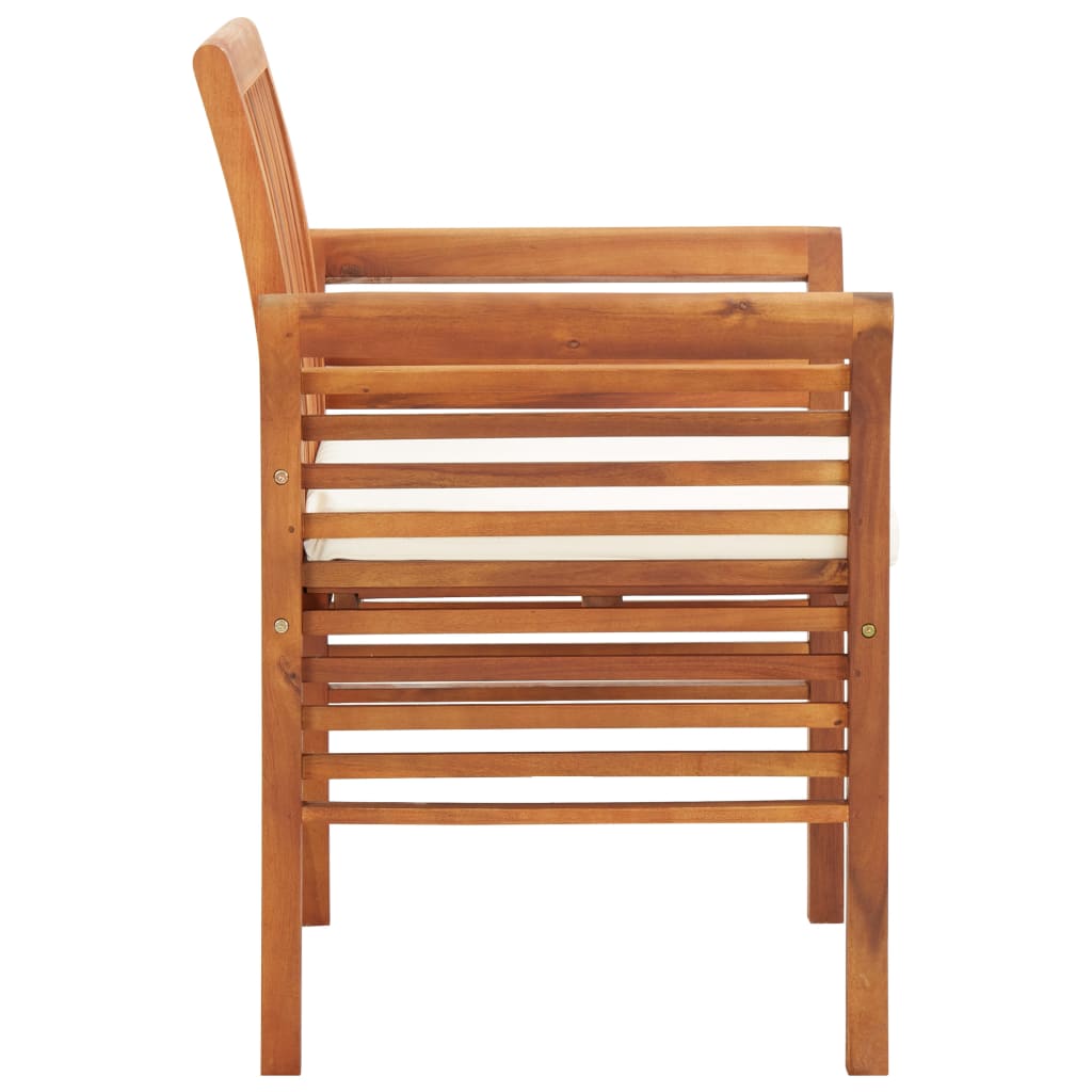 Garden Dining Chairs With Cushions 2 Pcs Solid Acacia Wood