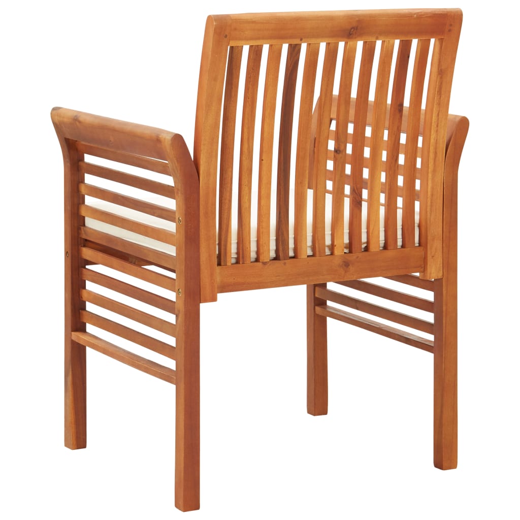 Garden Dining Chairs With Cushions 2 Pcs Solid Acacia Wood