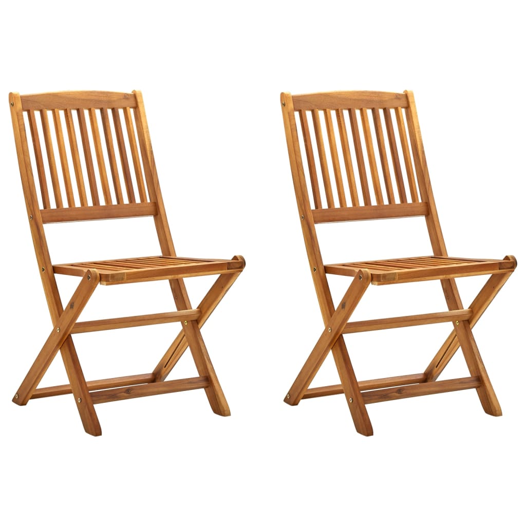 Folding Outdoor Chairs 2 Pcs Solid Acacia Wood