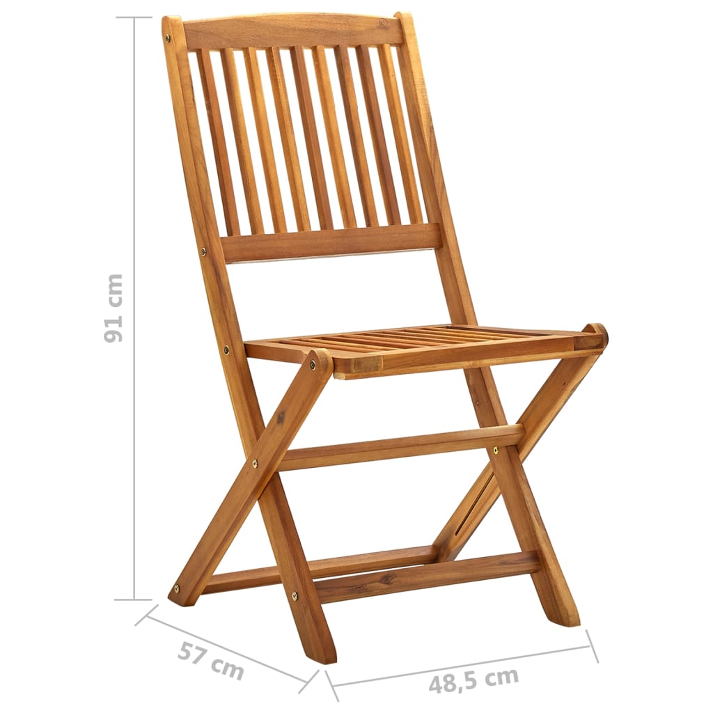 Folding Outdoor Chairs 2 Pcs Solid Acacia Wood