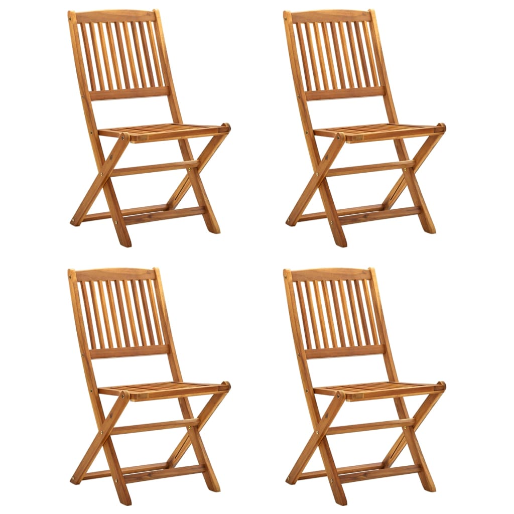 Folding Outdoor Chairs 4 Pcs Solid Acacia Wood