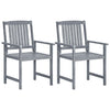 Garden Chairs 2 Pcs Grey Solid Acacia Wood