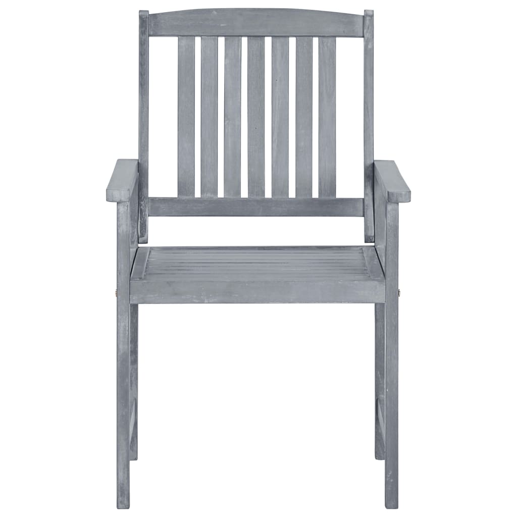 Garden Chairs 2 Pcs Grey Solid Acacia Wood