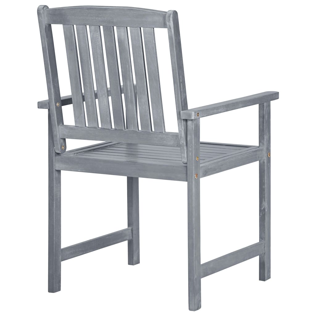 Garden Chairs 2 Pcs Grey Solid Acacia Wood