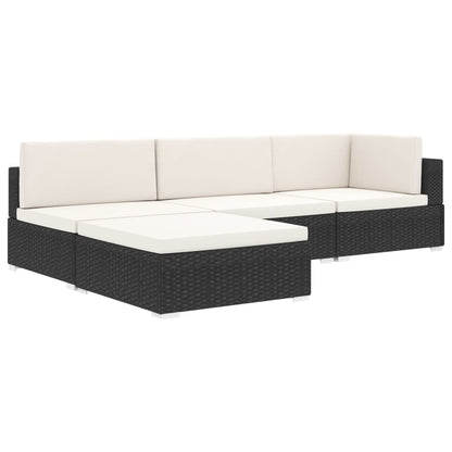 Sectional Middle Seat 1 Pc With Cushions Poly Rattan Brown
