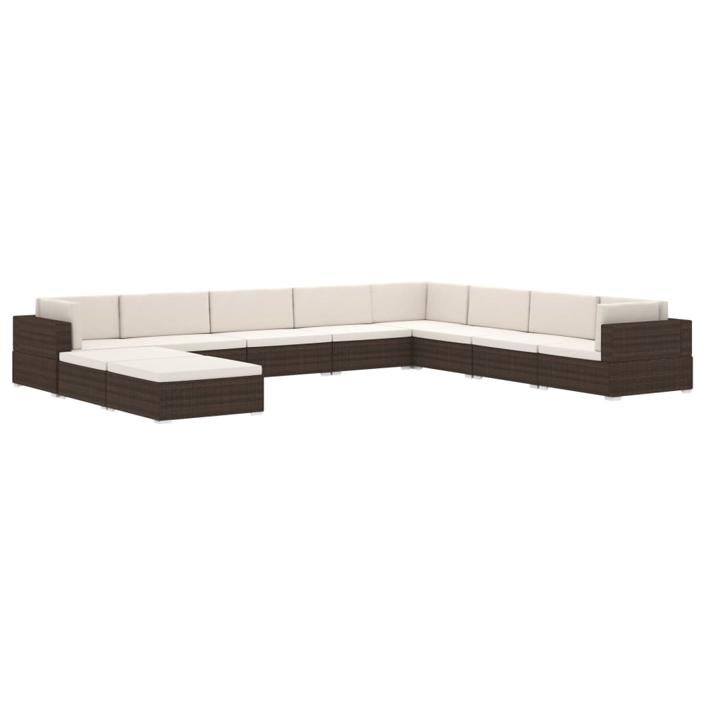 Sectional Middle Seat 1 Pc With Cushions Poly Rattan Black