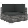 Sectional Corner Chair 1 Pc With Cushions Poly Rattan Grey