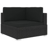 Sectional Corner Chair 1 Pc With Cushions Poly Rattan Black