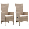 Outdoor Chairs 2 Pcs With Cushions Poly Rattan Beige