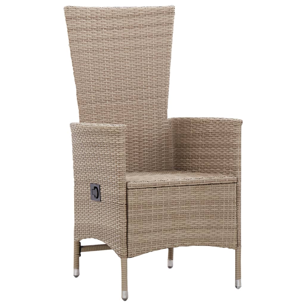 Outdoor Chairs 2 Pcs With Cushions Poly Rattan Beige