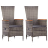 Outdoor Chairs 2 Pcs With Cushions Poly Rattan Grey