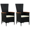 Outdoor Chairs 2 Pcs With Cushions Poly Rattan Black