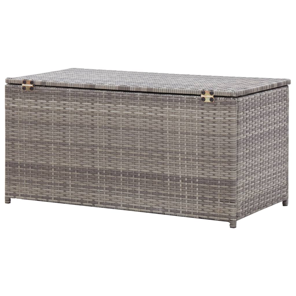 Garden Storage Box Poly Rattan 100X50X50 Cm Grey