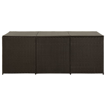 Garden Storage Box Poly Rattan 180X90X70 Cm Brown