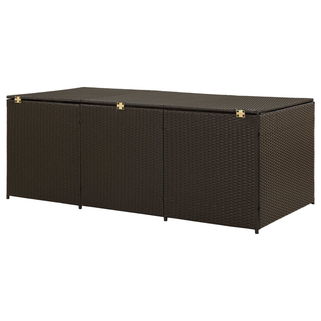 Garden Storage Box Poly Rattan 180X90X70 Cm Brown