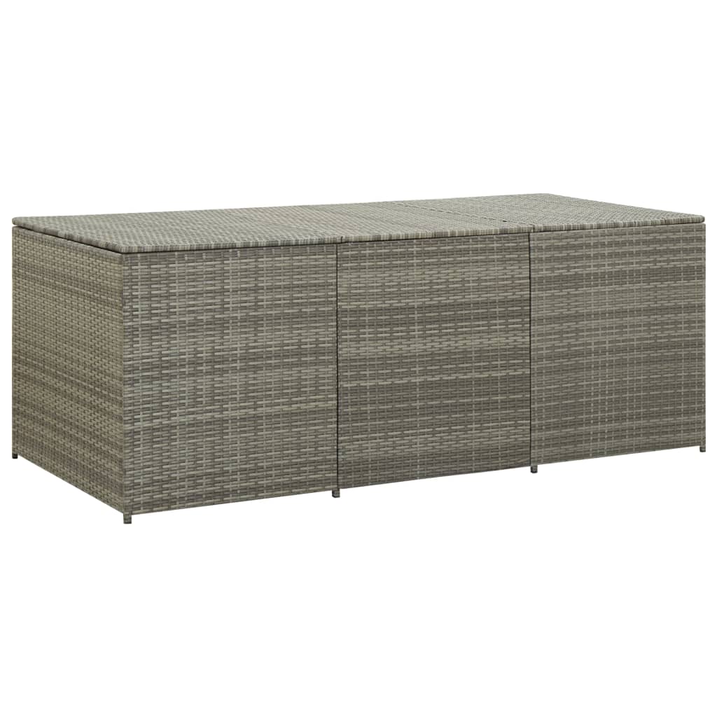 Garden Storage Box Poly Rattan 180X90X70 Cm Grey