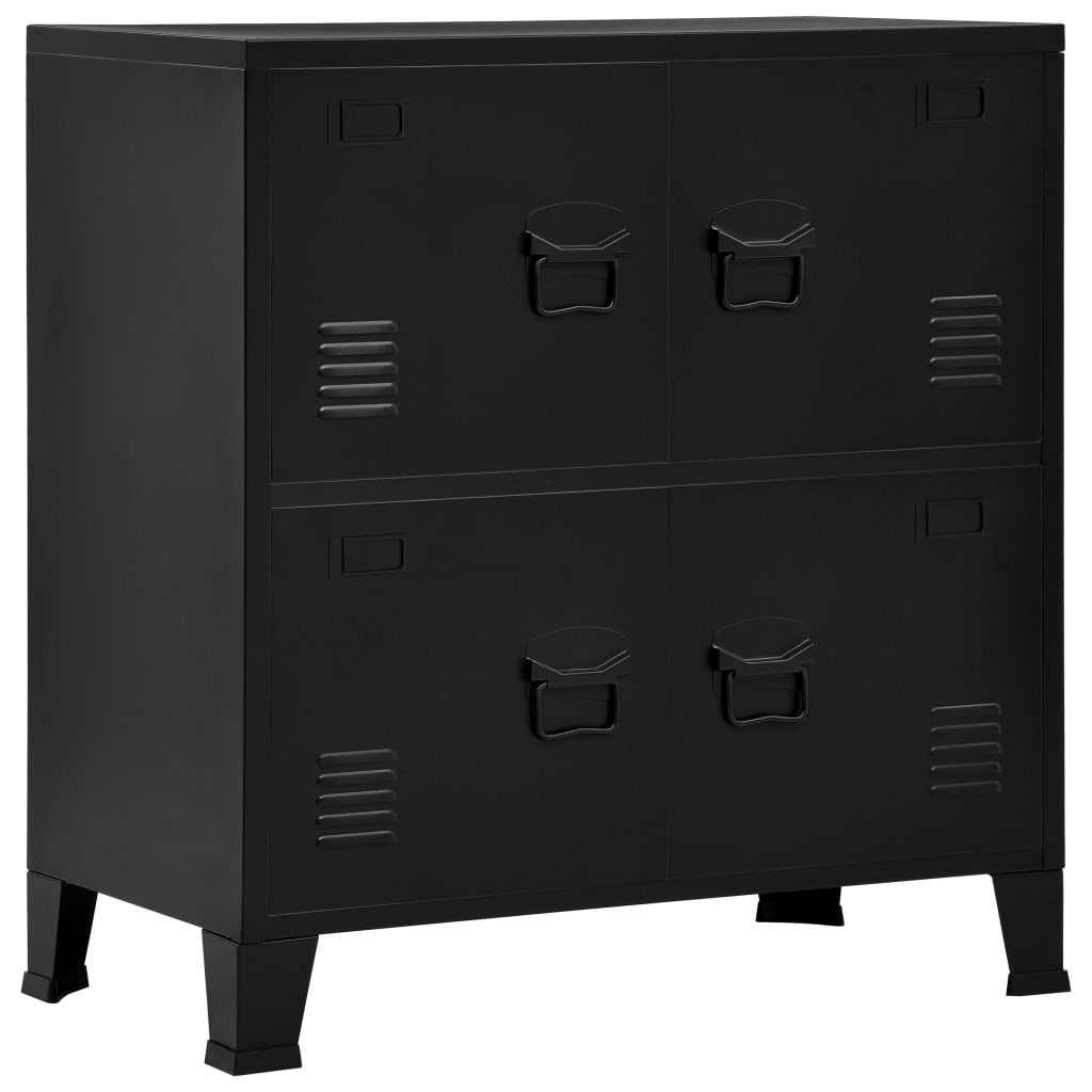 Industrial Storage Chest Black 75X40X80 Cm Steel