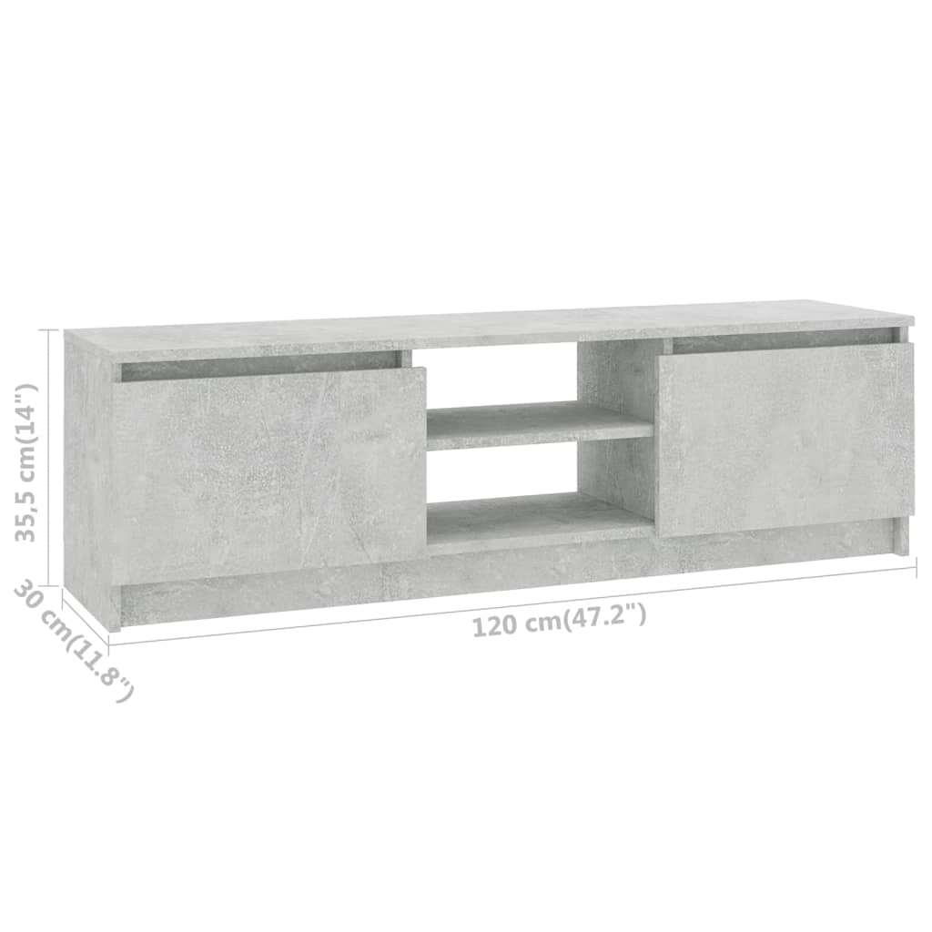 Tv Cabinet Concrete Grey 120X30X35.5 Cm Engineered Wood