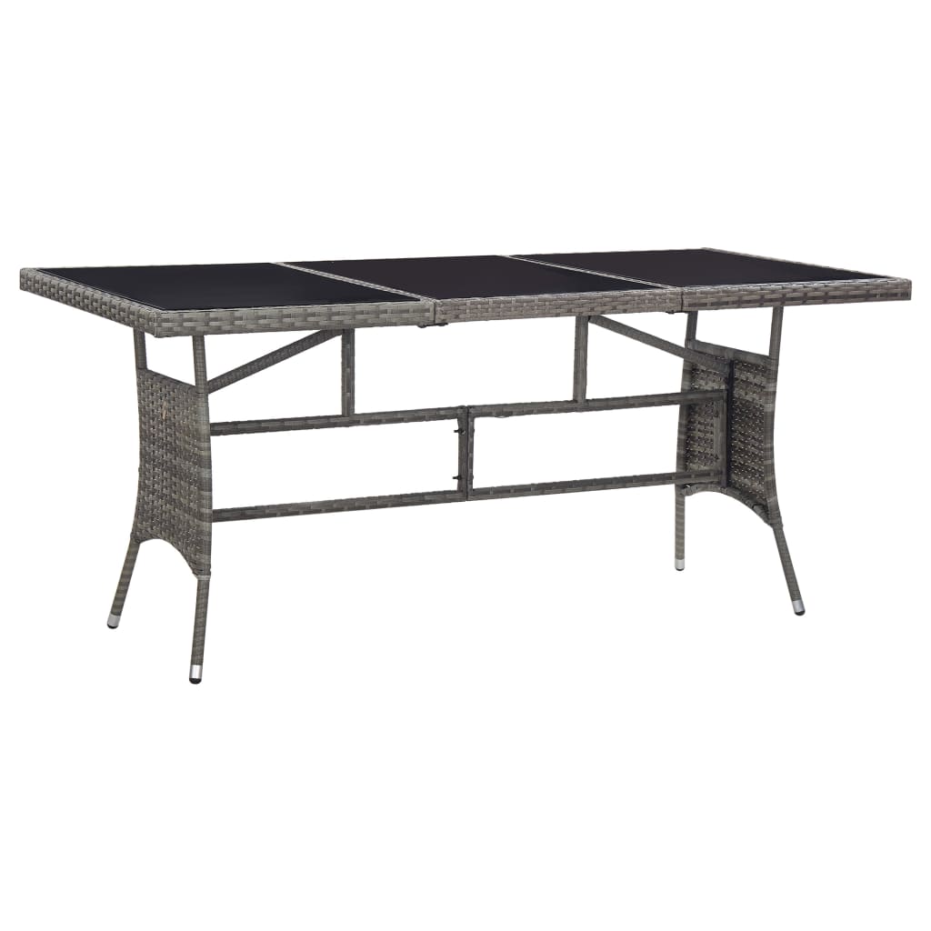 Garden Table Grey 170X80X74 Cm Poly Rattan