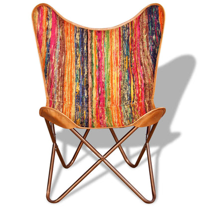 Butterfly Chairs 4 Pcs Multicolour Chindi Fabric