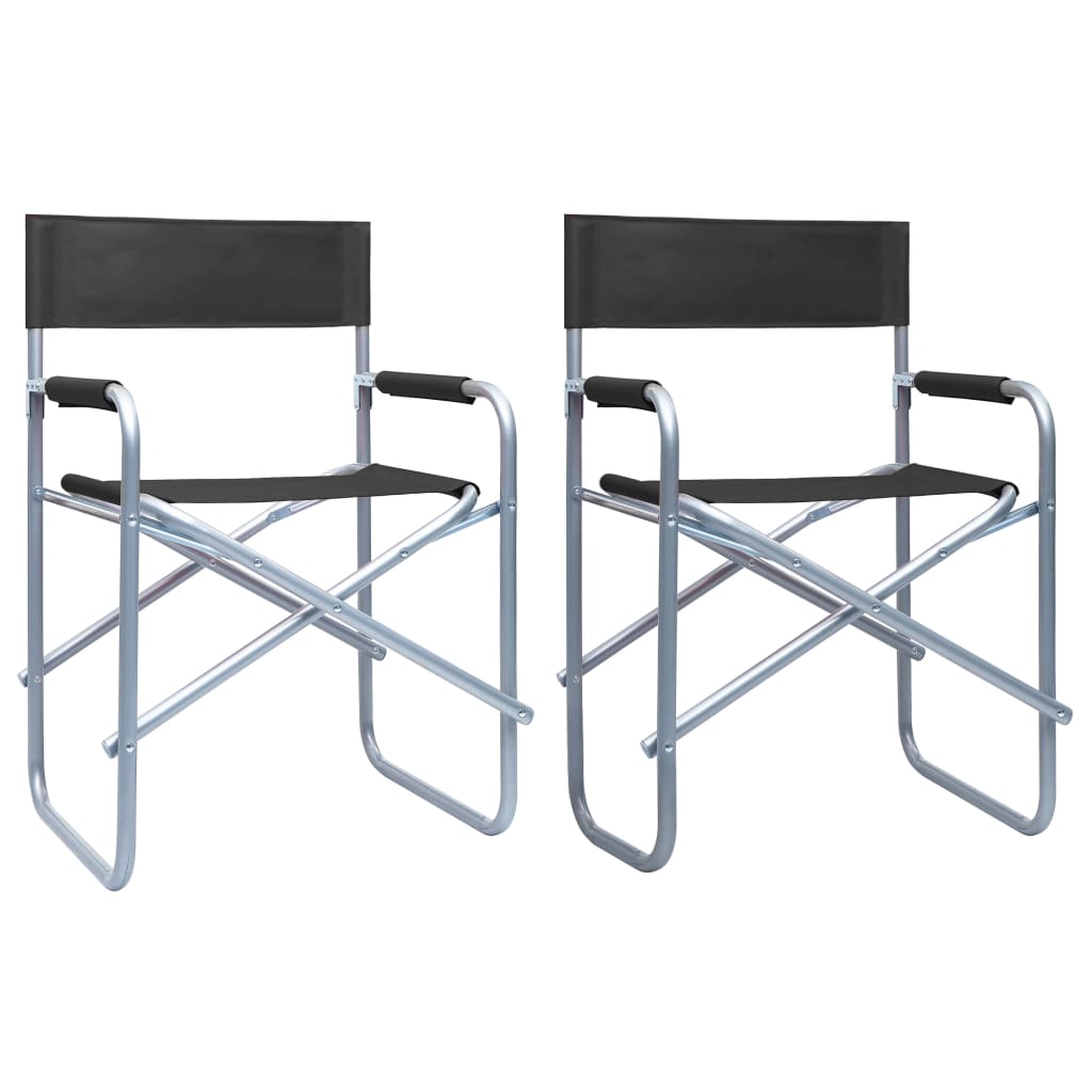 Director's Chairs 2 Pcs Steel Black