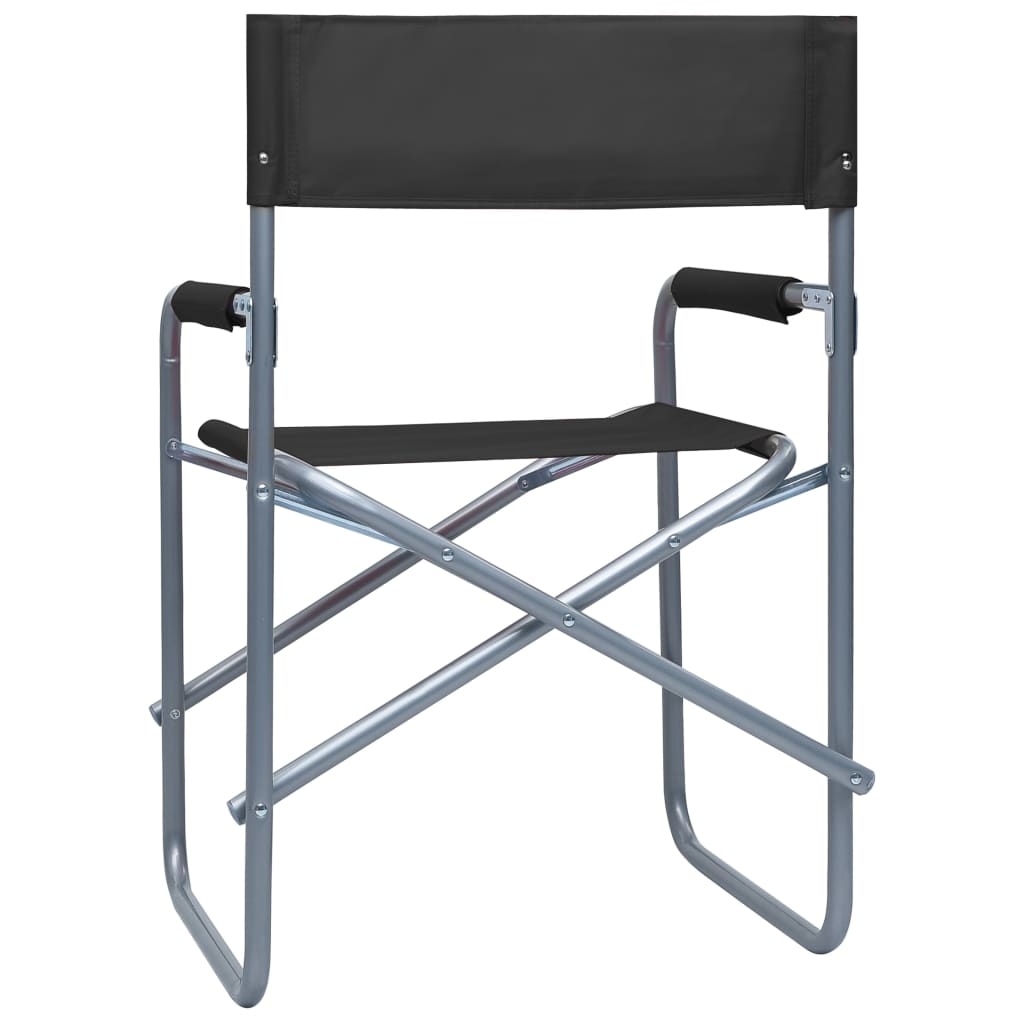 Director's Chairs 2 Pcs Steel Black