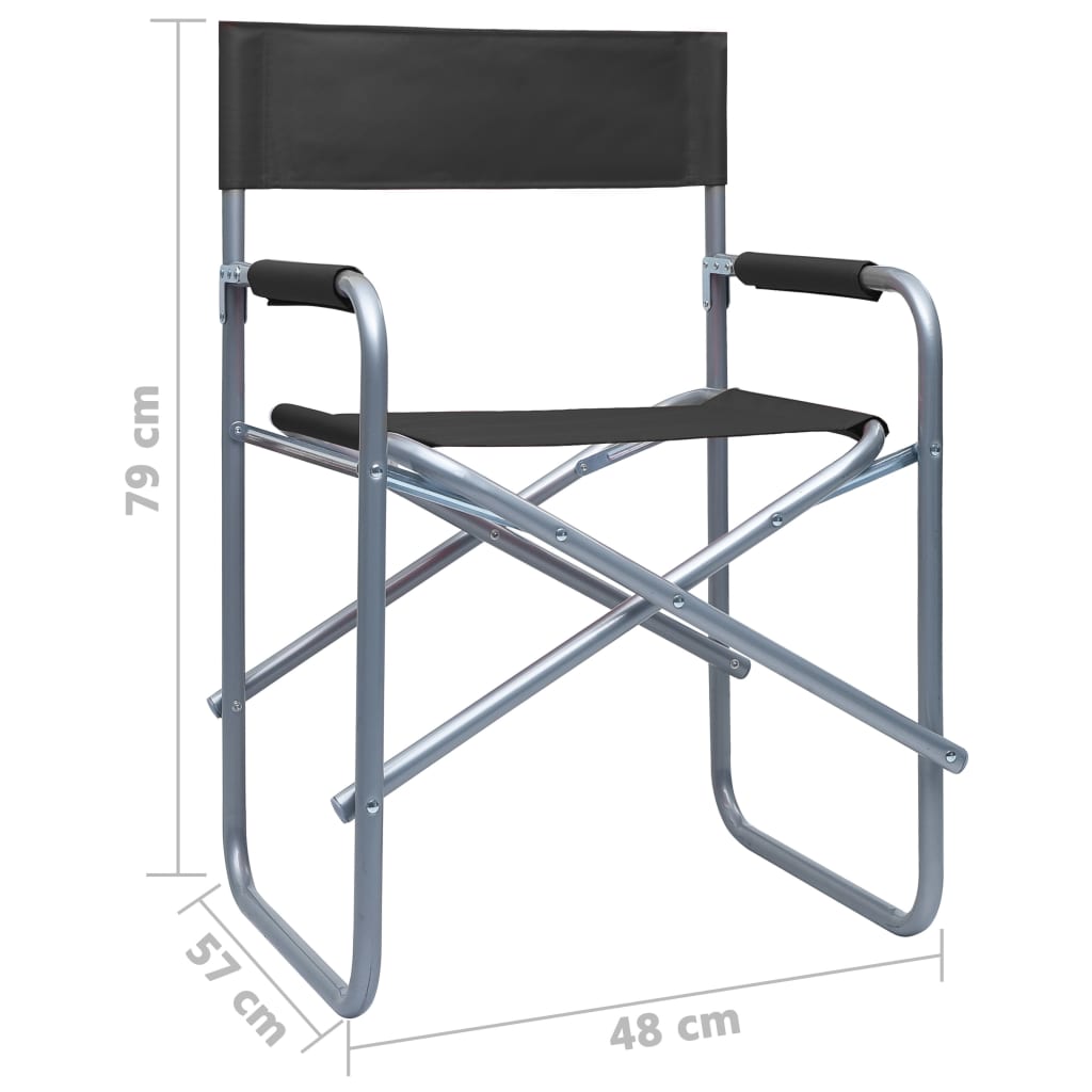 Director's Chairs 2 Pcs Steel Black