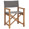 Director's Chair Solid Teak Wood Grey