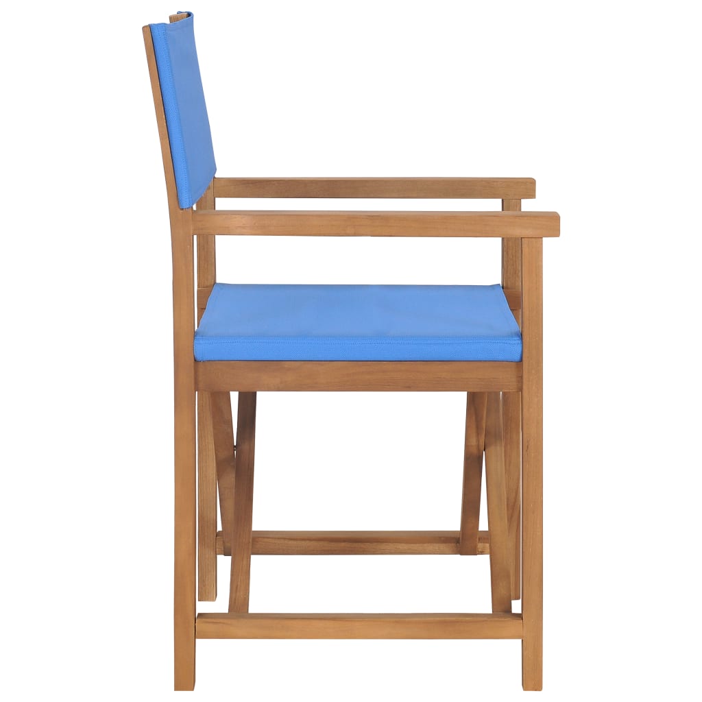 Director's Chair Solid Teak Wood Blue