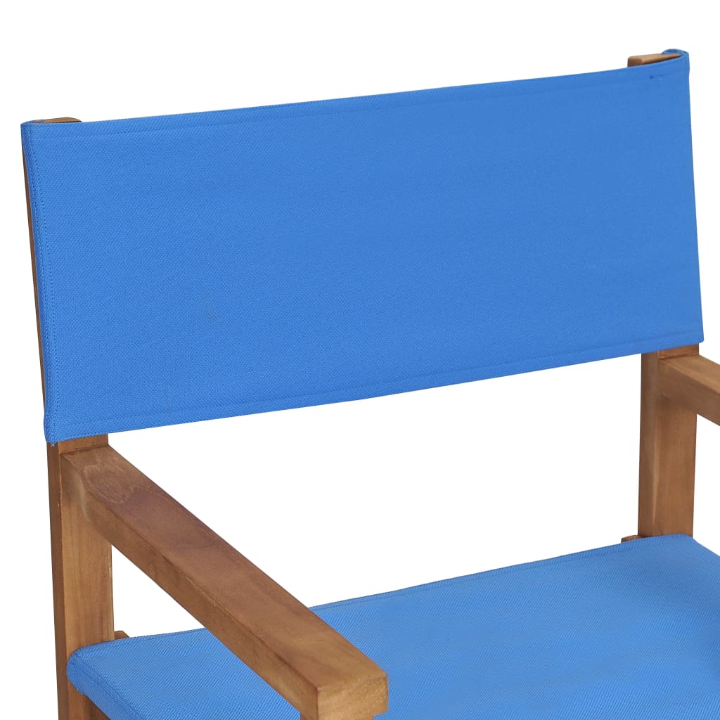 Director's Chair Solid Teak Wood Blue