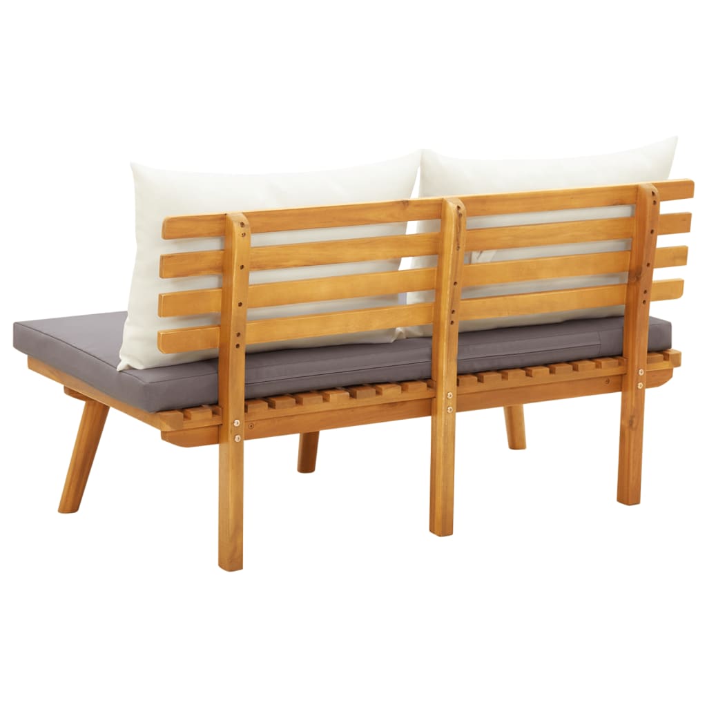 Garden Bench With Cushions 115 Cm Solid Acacia Wood