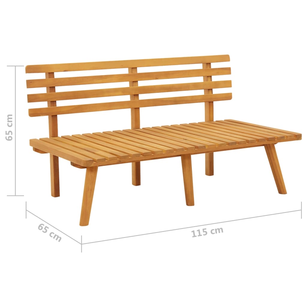 Garden Bench With Cushions 115 Cm Solid Acacia Wood