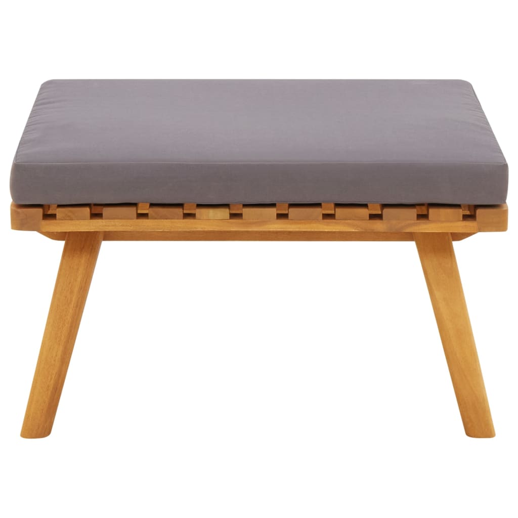 Garden Footstool With Cushion 60X60X29 Cm Solid Acacia Wood