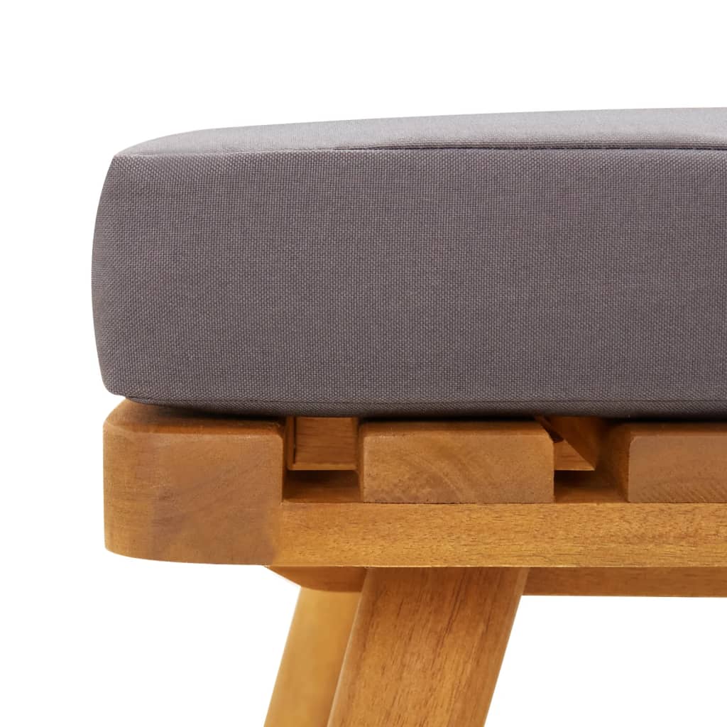 Garden Footstool With Cushion 60X60X29 Cm Solid Acacia Wood