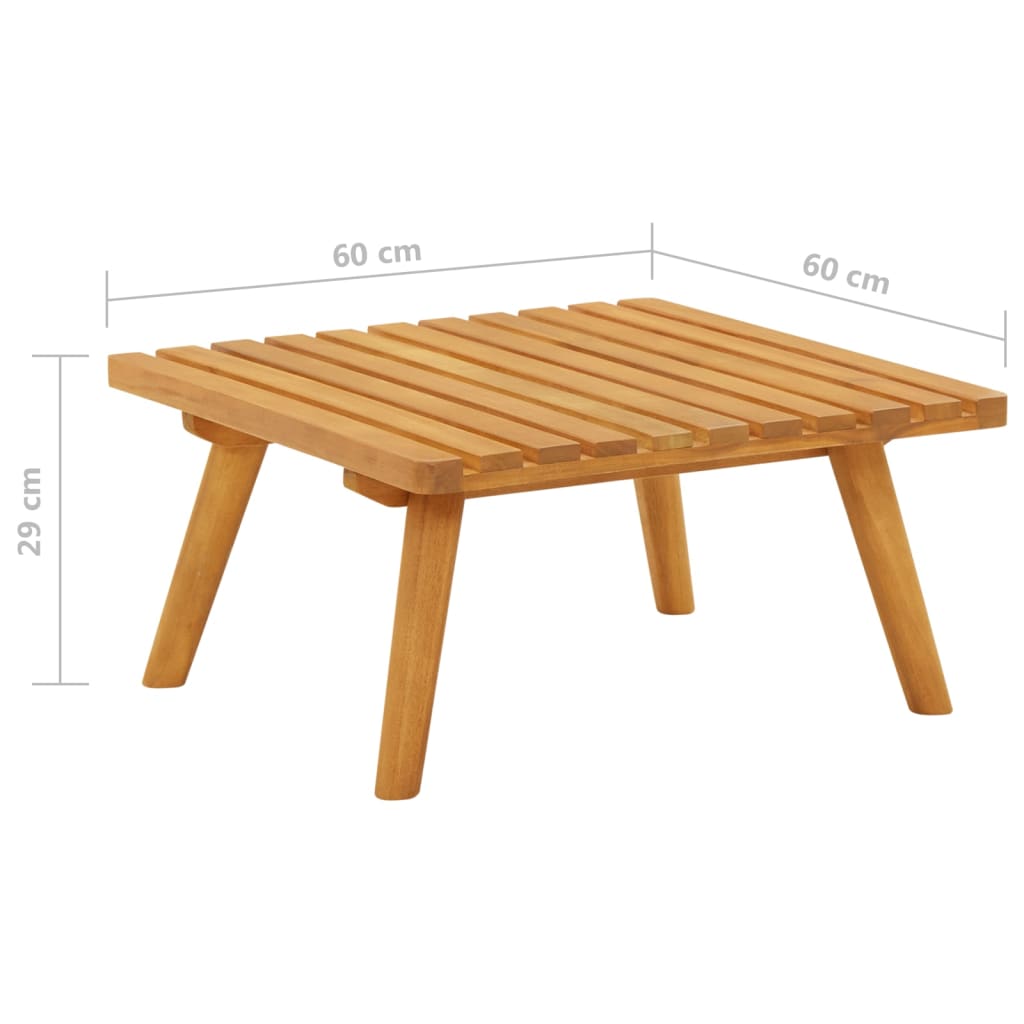 Garden Footstool With Cushion 60X60X29 Cm Solid Acacia Wood