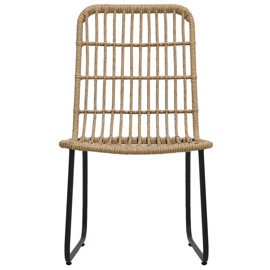 Garden Chairs 2 Pcs Poly Rattan Oak