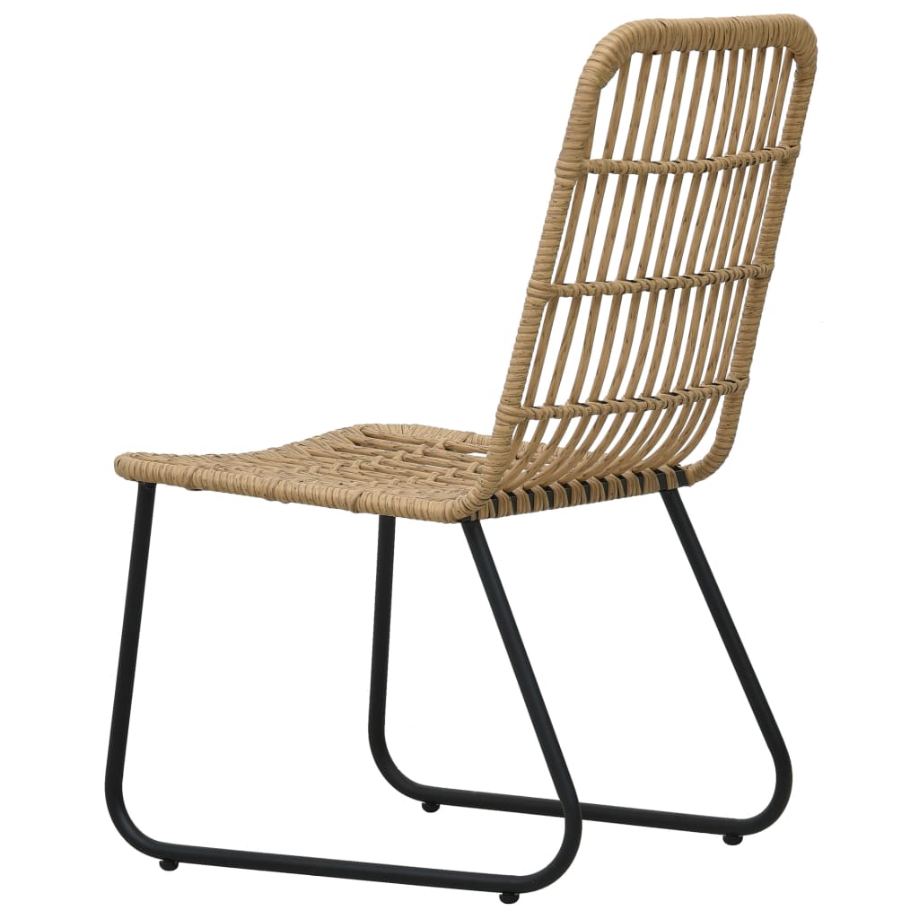 Garden Chairs 2 Pcs Poly Rattan Oak