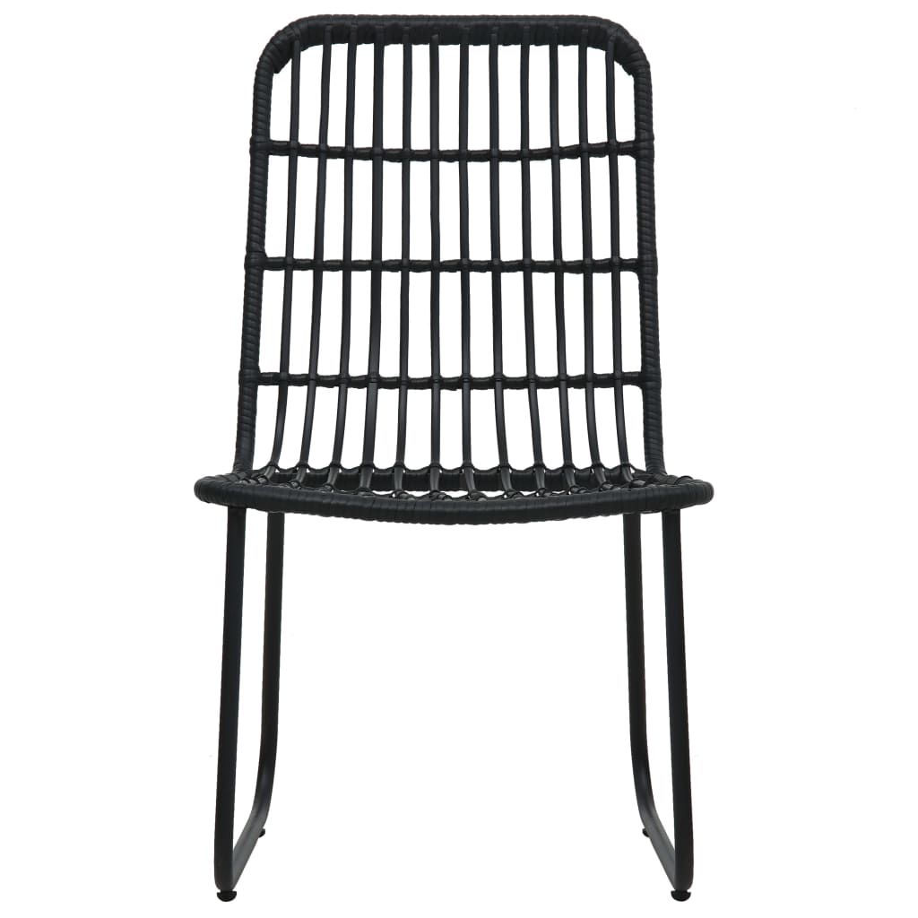 Garden Chairs 2 Pcs Poly Rattan Black